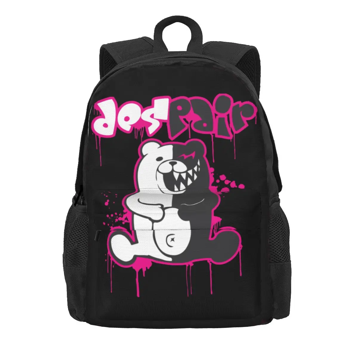 

Danganronpa Despair Pink Women Backpack 3D Children School Bag Manga Bear Mochila Boys Girls Large Capacity Travel Shoulder Bag