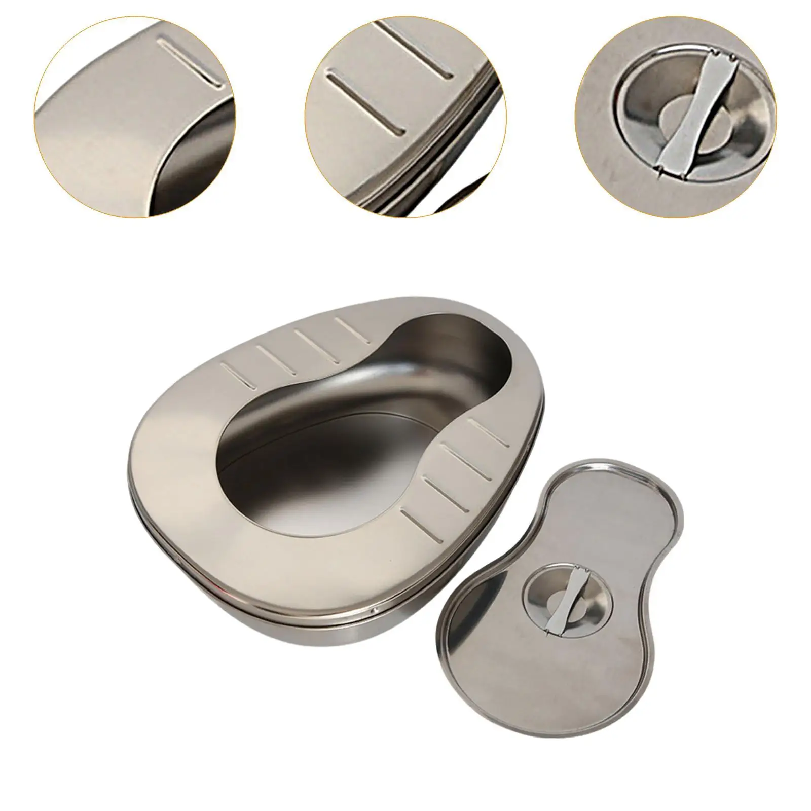 مقلاة سرير من الفولاذ المقاوم للصدأ متعددة الأغراض للسرير المنزلي للإناث والذكور وكبار السن #5