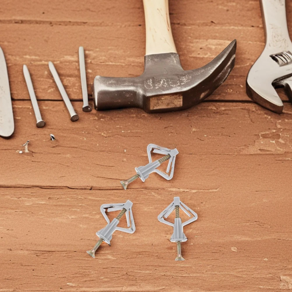 

50 Sets Butterfly Screw Dry Wall Anchors Heavy Duty Screws Hardware Drywall Anti Tip Furniture Plastic Plug