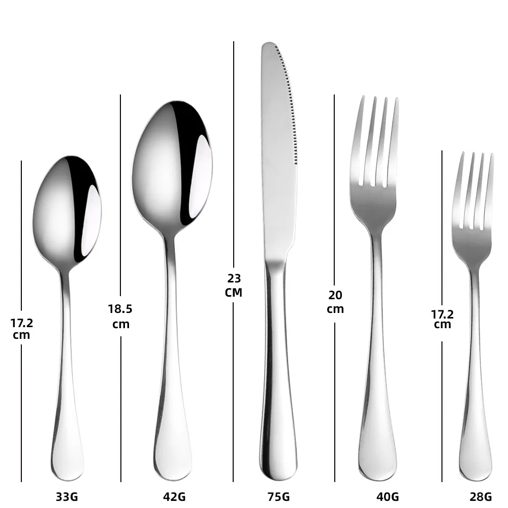 

Набор посуды из 30 предметов из нержавеющей стали 1010, включая ножи, ложки, вилки и чайные ложки