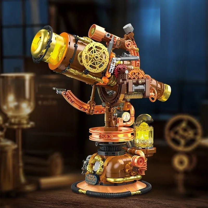 797pcs-punk-mechanical-telescope-model-building-blocks-with-light-astronomical-observation-simulation-educational-game-jj9242
