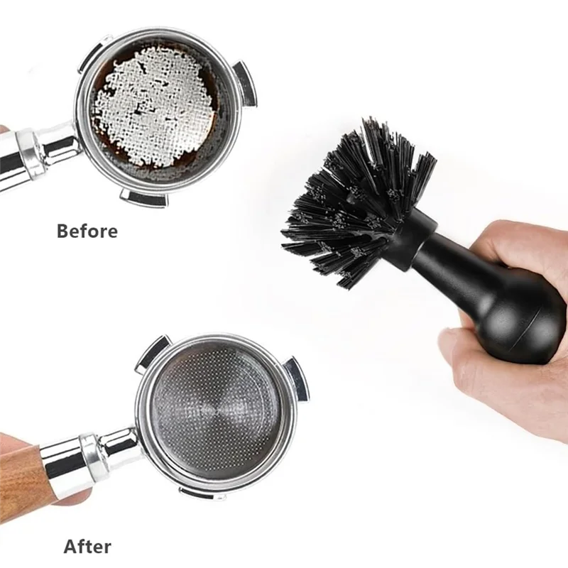 A56T-Espresso Machine Portafilter Cleaning Brush  Coffee Machine Cleaning Brushes Tools  For 58Mm Espresso Powder Brush B