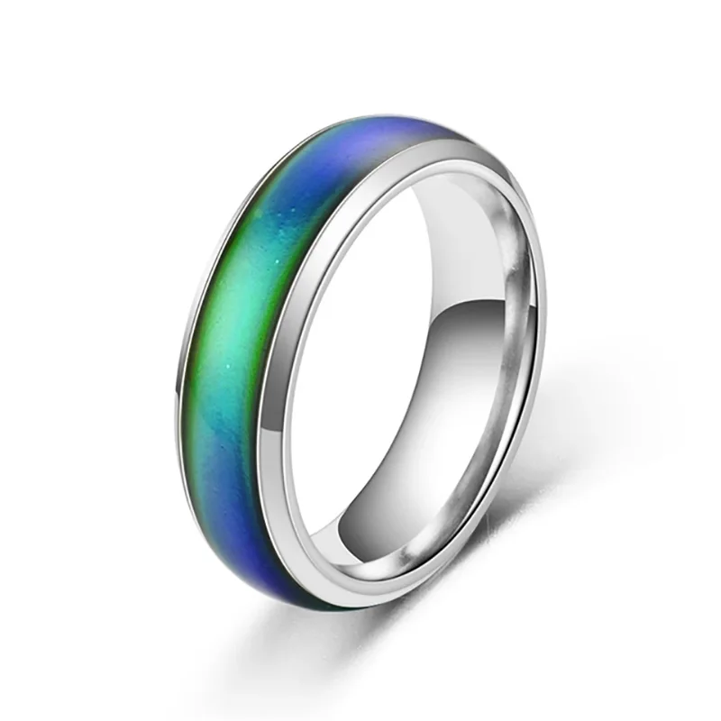 Ringe mit wechselnder Farbe, Edelstahl, Stimmung, Emotion, Gefühl, Temperatur, Ringe für Frauen, Männer, Paare, glasierter Ton, feiner Schmuck, Geschenke – Detail 3
