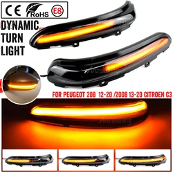 LED Dynamic Turn Signal Light For Peugeot 208 2008 2012-2020 Citroen C3 2016- Flashing Indicator Sequential Blinker Lamp