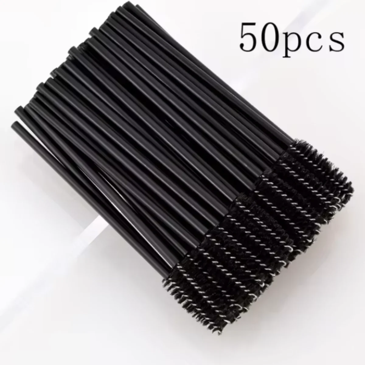 50/100 個使い捨てまつげブラシクリスタルアイラッシュマスカラワンドグリッターラッシュコームスプーリーマイクロメイクアップアプリケーター