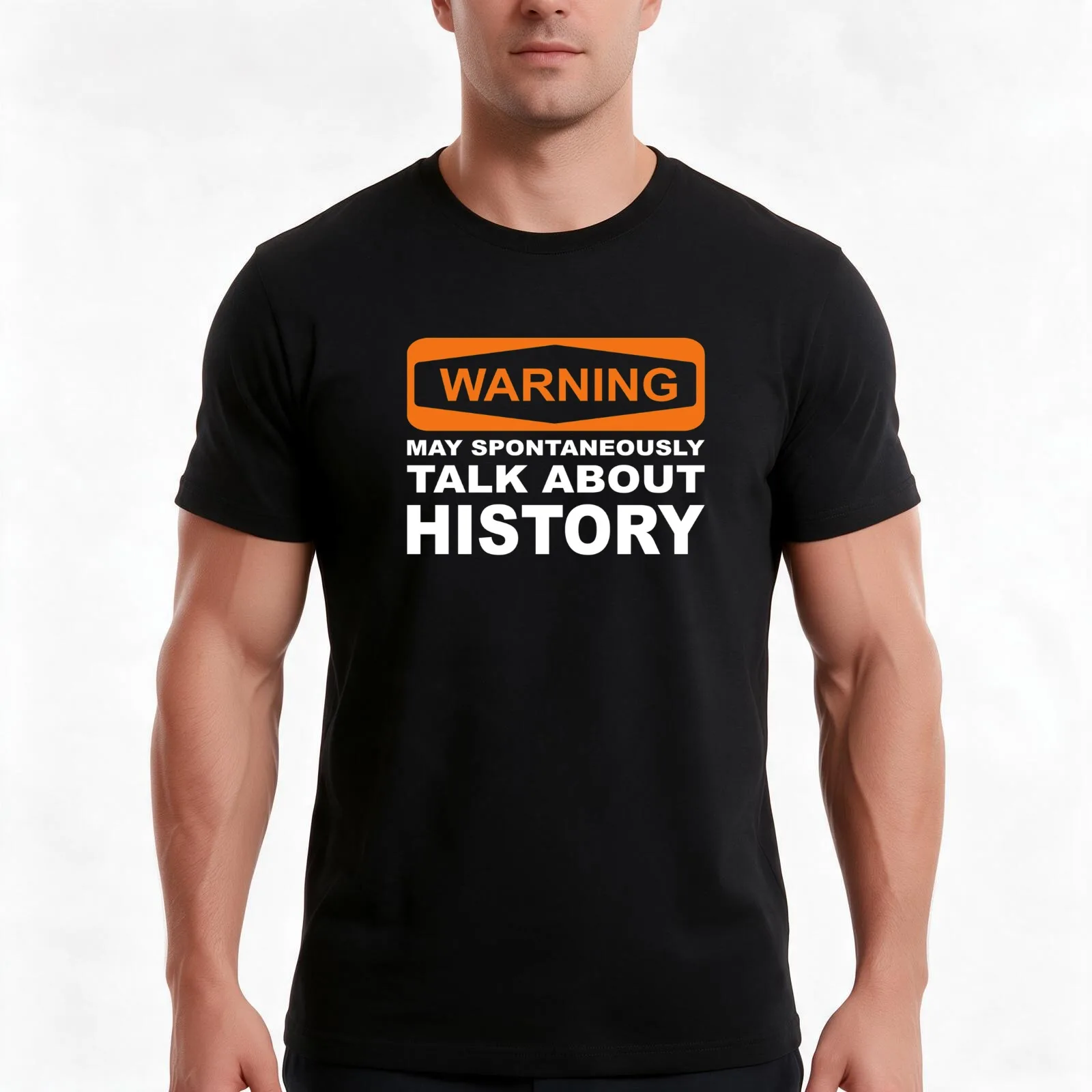 Warning May Spontaneously Talk About History T-Shirt Summer Casual Cotton Tee Oversized Streetwear Tops Vintage Graphic Print