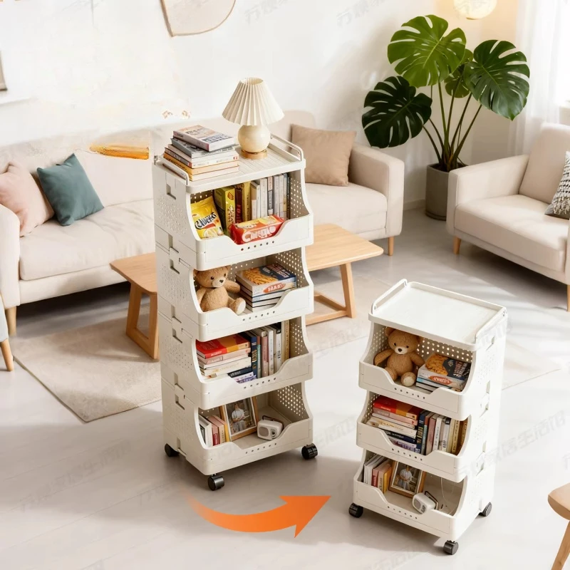 Snack shelf, small cart storage shelf, floor-to-ceiling multi-storey living room mobile