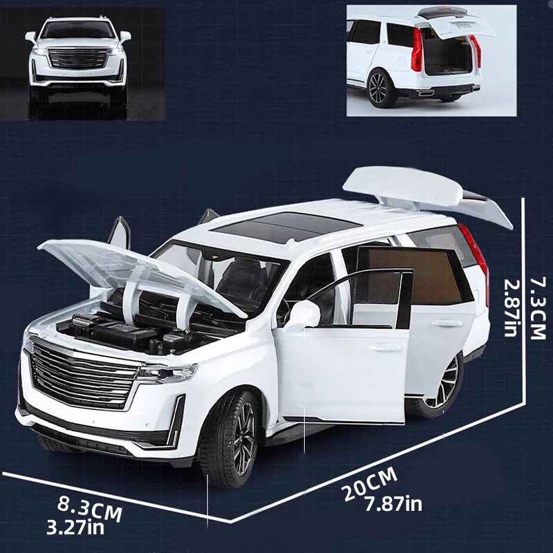 1:24スケール合金製SUVカーモデルおもちゃ、サウンド&ライト、開閉ドア&プルバックアクション付き - 男の子へのフェスティバル、クリスマス、誕生日プレゼントに最適