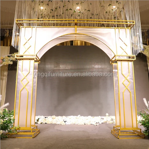 

Golden wedding stage metal arch decoration