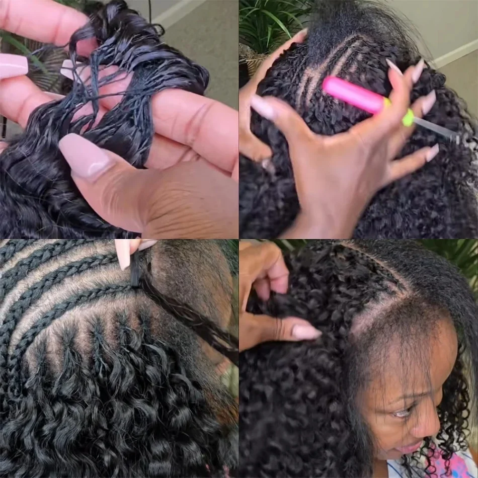 Cheveux humains bouclés birmans pour tresses au crochet, extensions de cheveux naturels bruts, bouclés crépus, sans nœuds, pré-séparés