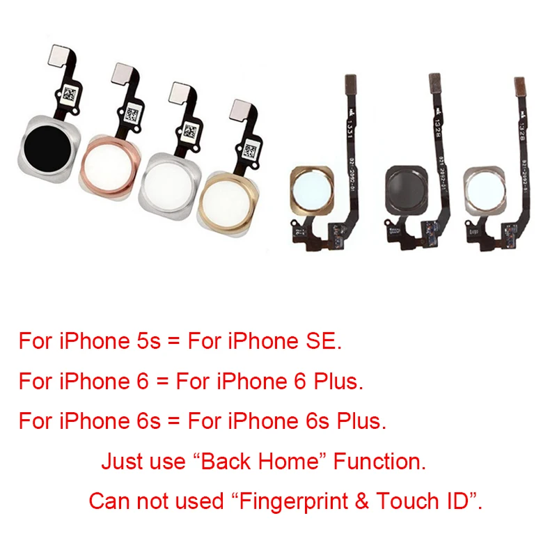 Home Button Flex Ribbon Cable For iPhone 5S SE 6 6s 7 8 plus Home Button With Flex Cable No Touch ID Fingerprint Assembly