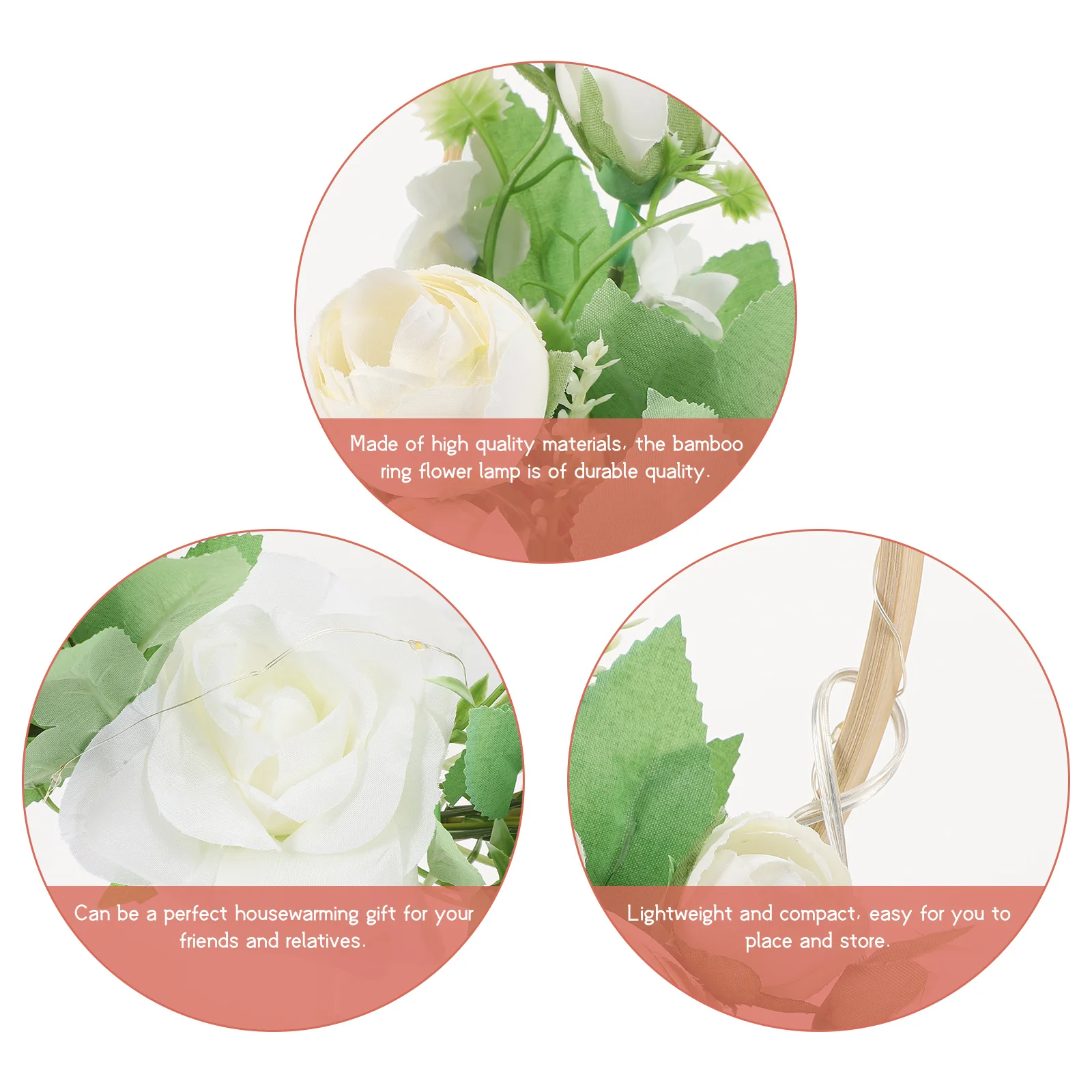 

1Pcs Bamboo Flower Ring Lamp Simulation Ribbon Pendant Hanging Decor Nordic Style Home Coffee Shop Restaurant Wall Decoration