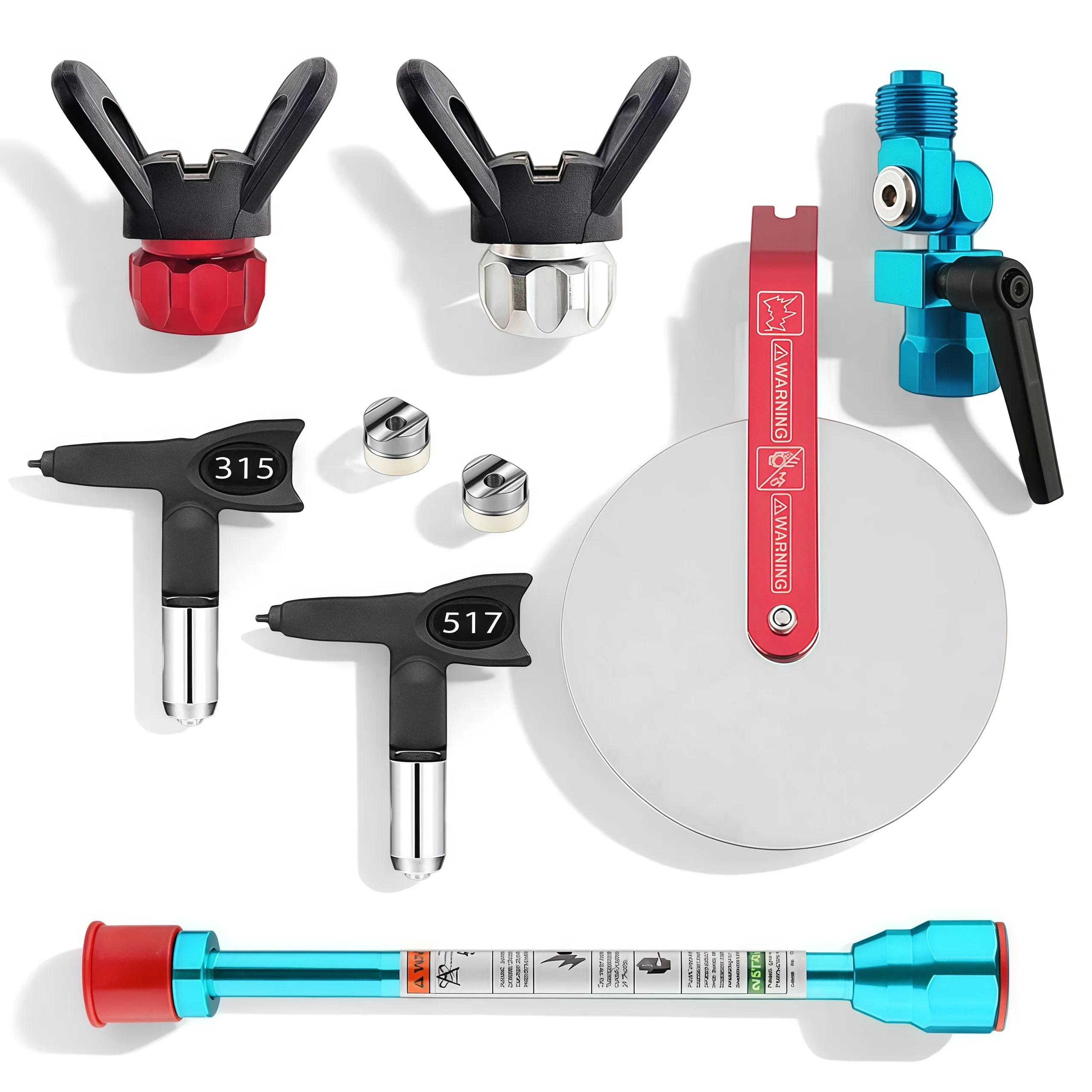 7Pcs Airless Paint Sprayer Gun Tip Kit Nozzle Guard Extension Pole Swivel Joint Accessories Set