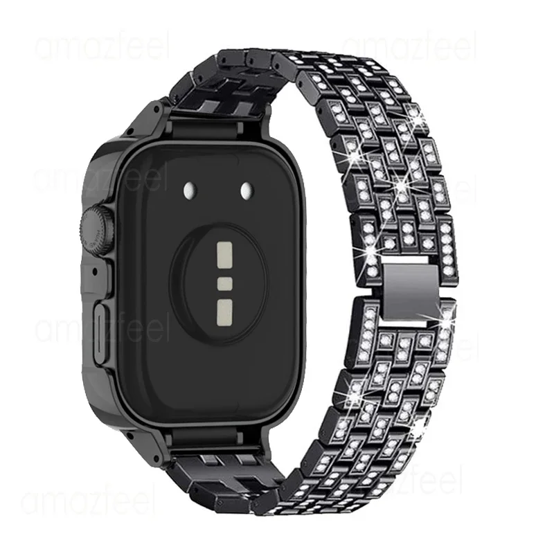 금속 스트랩 케이스 보호대, 화웨이 워치 핏 3 다이아몬드 링크 팔찌, 화웨이 워치 핏 3 워치 밴드 보호 쉘 커버