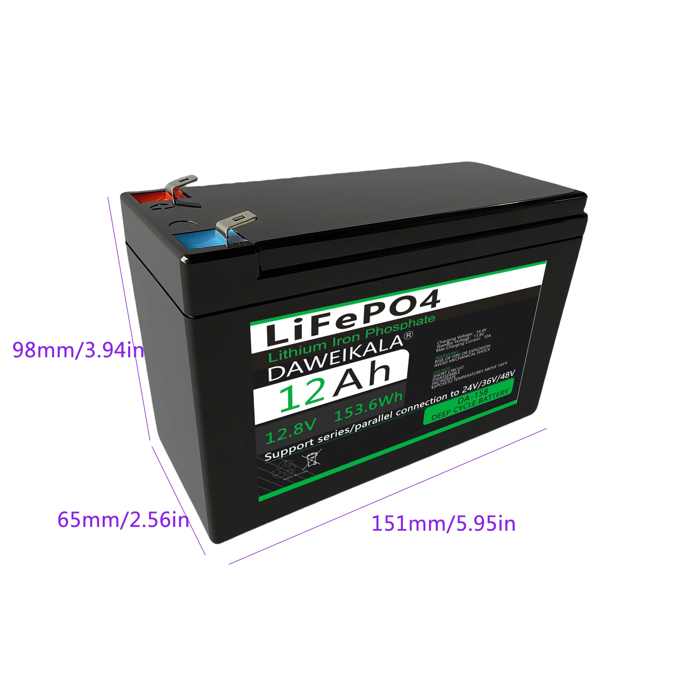 12V 6Ah 12Ah 15Ah LiFePO4 Battery With Built-in BMS Rechargeable Lithium Iron Phosphate Batteries for Kids Car Scooter