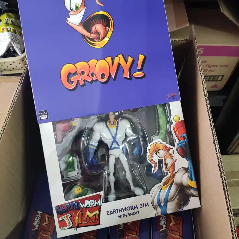 Earthworm Jim 1/12 Action Figure Set - Worm Body With Jim 1.0 & 2.0 Heads Psy-Crow & Bob The Killer Models Collectible Toys