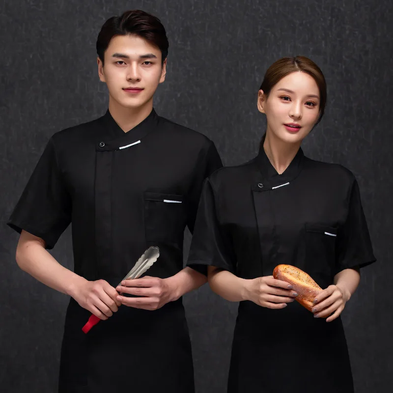 Hotel Chef Shirt Cook Coat Stand Collar Long Sleeve Restaurant Cooking Jacket Kitchen Uniform Bakery Cafe Waiter Work Clothes