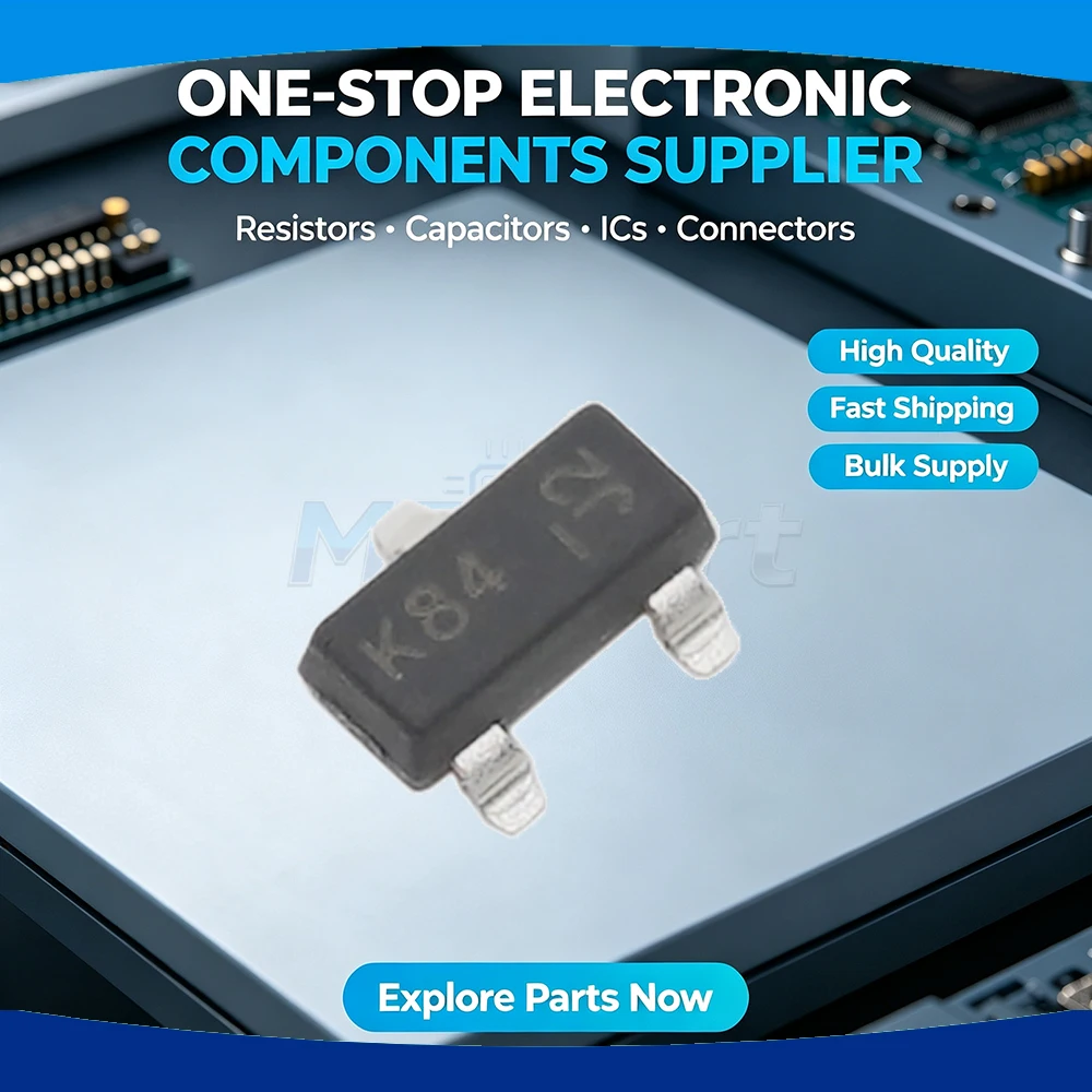 100-pecas-k84-mosfet-p-channel-tensao-suportavel-50v-130ma-transistor-de-efeito-de-campo-3-pinos-sot-23-bss84-7-f-para-gestao-de-energia