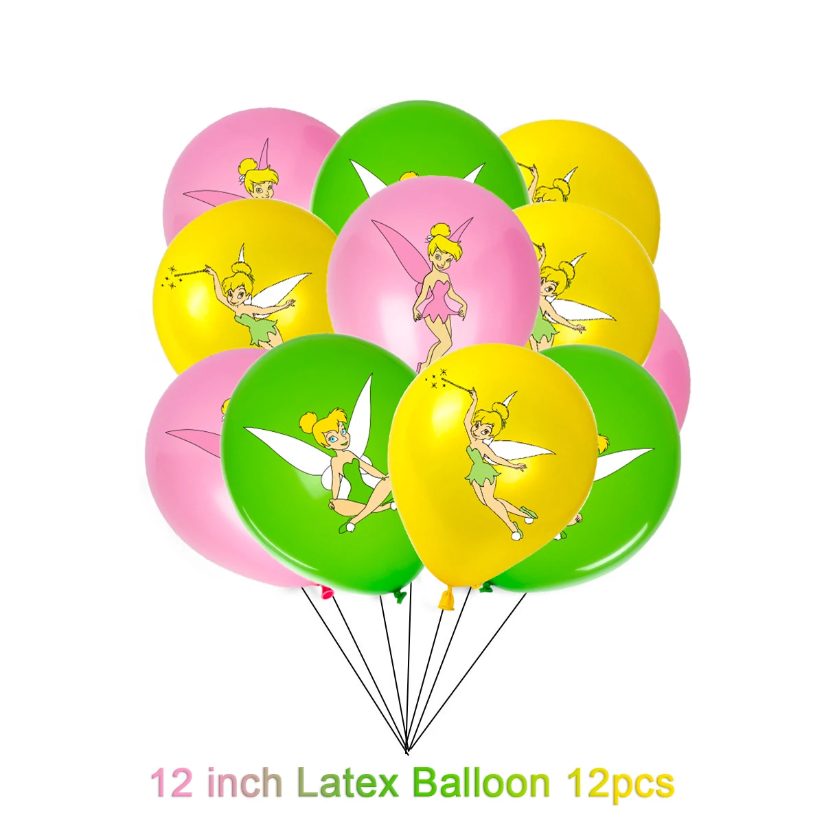 Tinker Bell Fairy Elves Theme Birthday Party Decoration Number Aluminum Foil Latex Balloon Baby Shower Photography Pprops Gift