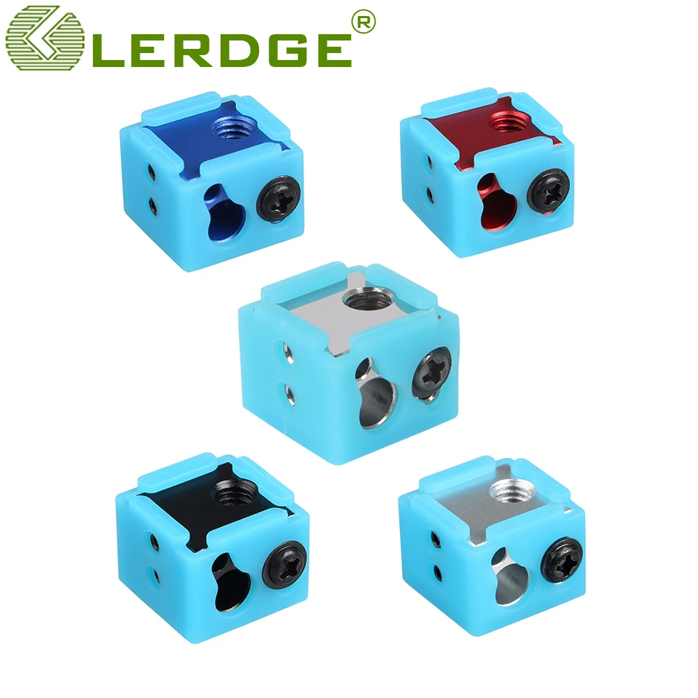 LERDGE Aluminium Heat Block For J-head Extruder HotEnd 3D Printers High Temp Silicone Socks Parts BP6 Heating Block Accessories