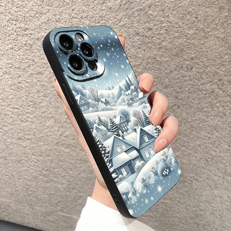 Winter Snow Moon Night Snowy Mountain Case For Samsung Galaxy S25 FE S24 S23 S22 Ultra Plus 5G A16 A26 A36 A56 A55 A54 A53 Cover