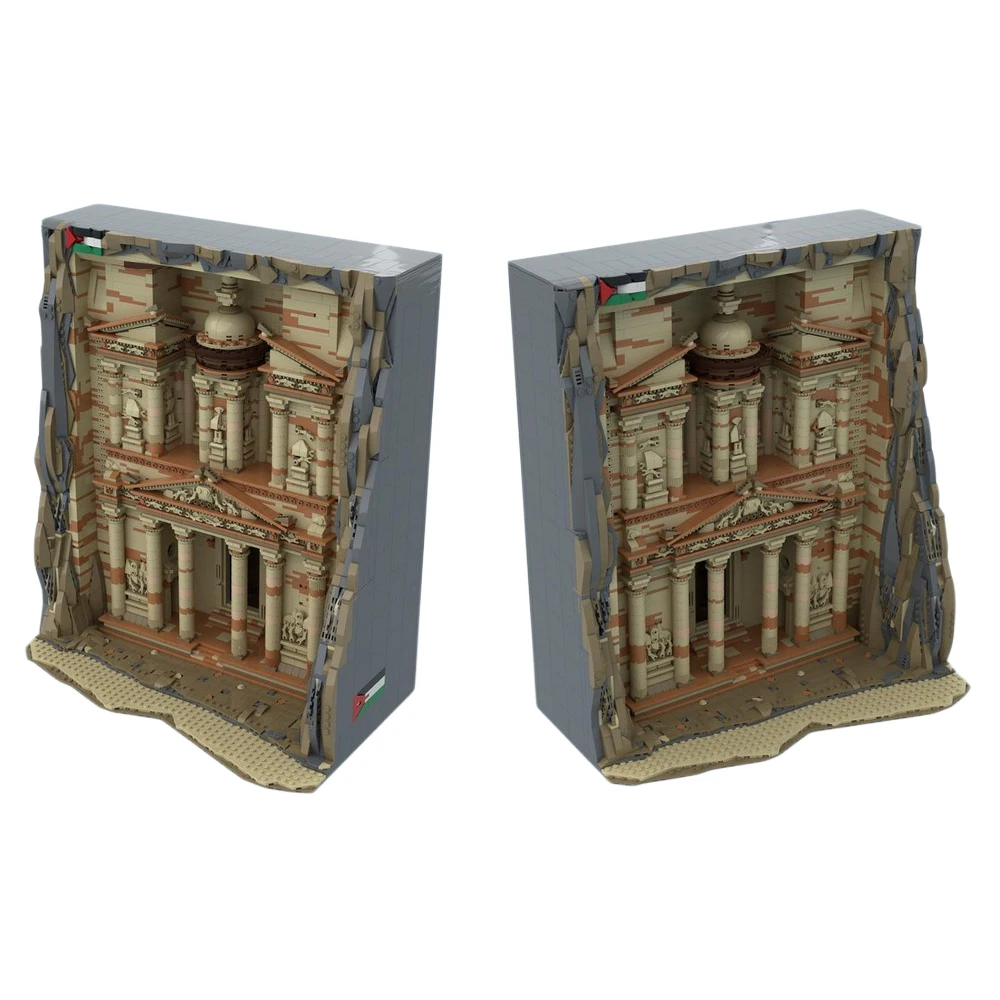 MOC Jordan Ancient City Petras Building Blocks Model Canyon Architecture Bricks Mysterious Ancient City in the Desert Toy Gift