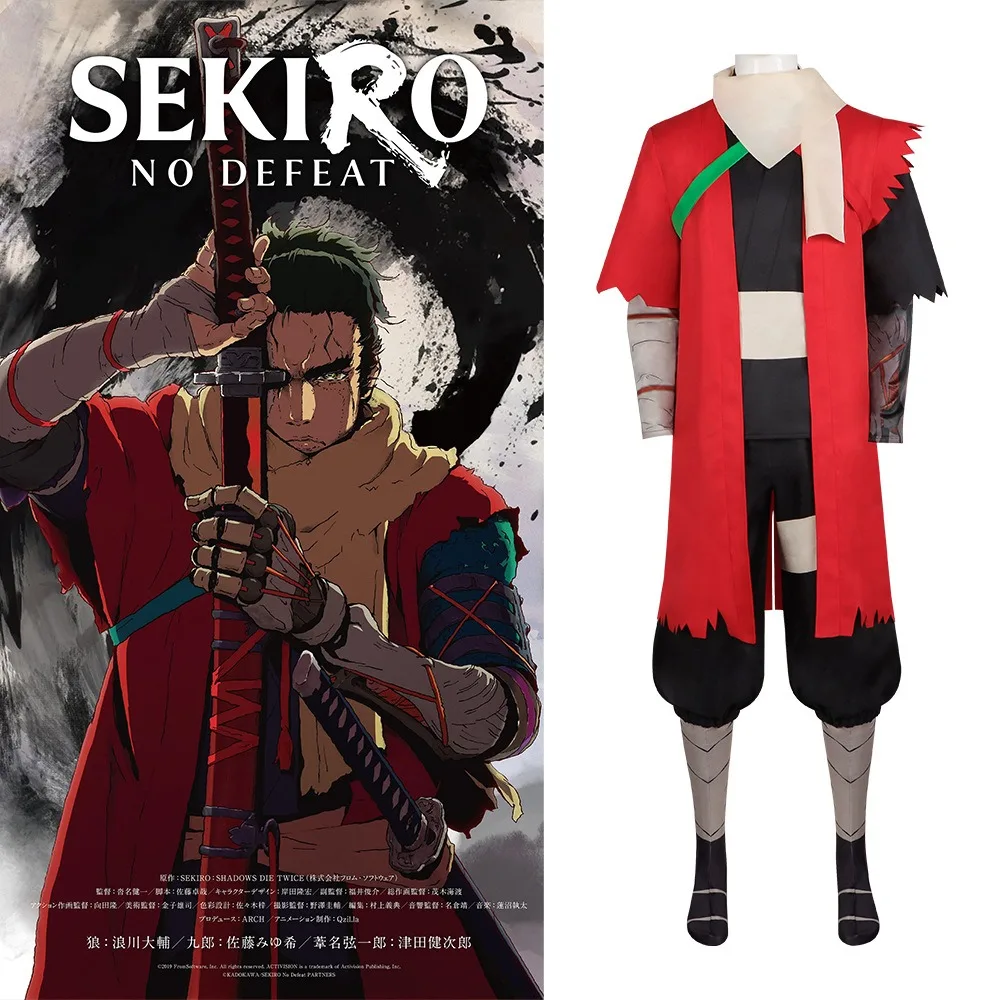 

Sekiro: Shadows Die Twice One-Armed Ninja Wolf Cosplay Costume Indomitable Costume Adult Halloween Stage Show Comic Con Outfit