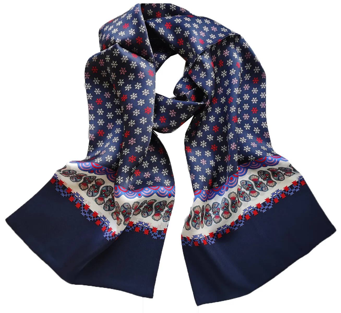 

FEIMANYUANMen 100Silk Scarf Long Neckerchief Elegant Cravat Business Travel Double Layer