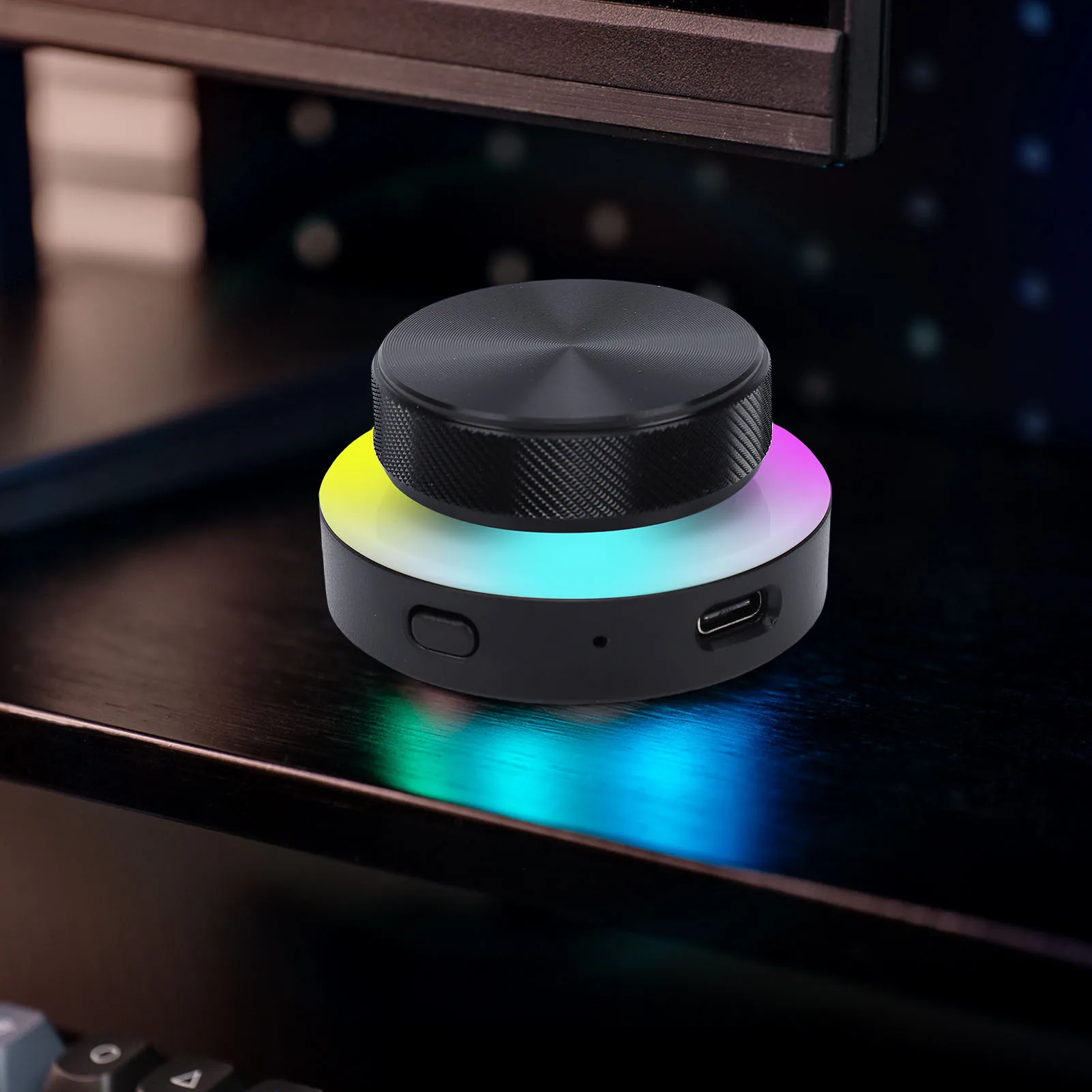 【New】2.4G Customizable Knob Controller BT USB C Connection Volume Control Knob with RGB Light for PC Phone Tablet Laptop
