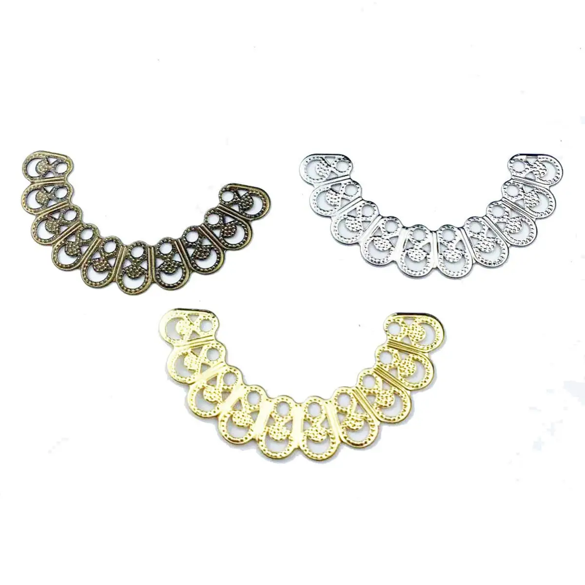 200pcs-multicolor-connector-semicircle-filigree-wraps-metal-embellishments-11x53mm-for-diy-headwear-garment-crafts-accessories