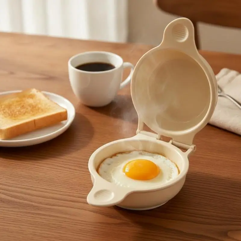 Non-stick Microwave Egg Cooker Food Grade Egg Steamer Cooking Mold Reusable for Kids Healthy Breakfast Preparation