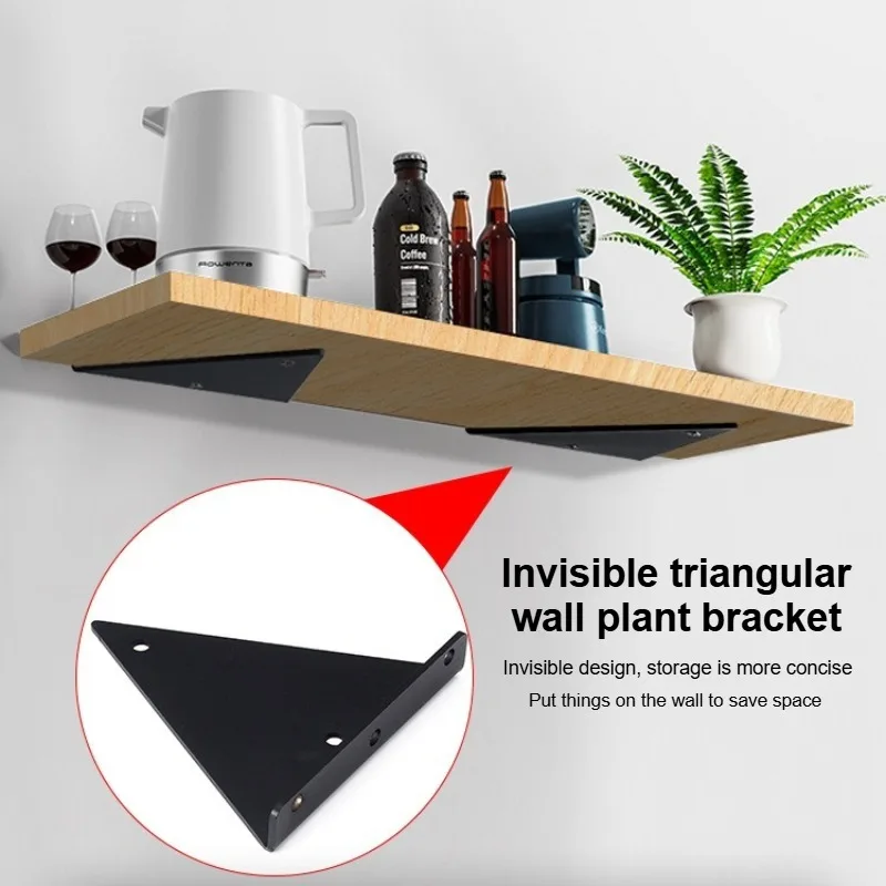 Wall rack hanging wrought iron triangle bracket tripod partition right-angle laminate iron support frame