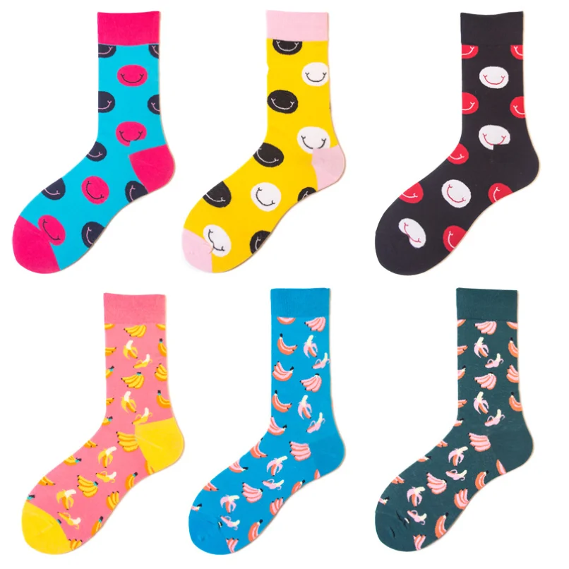 

frog Sock Mens Funny Cotton happy Striped Male Printed Casual floral women female ladies Socks smile face cute Sports Gift