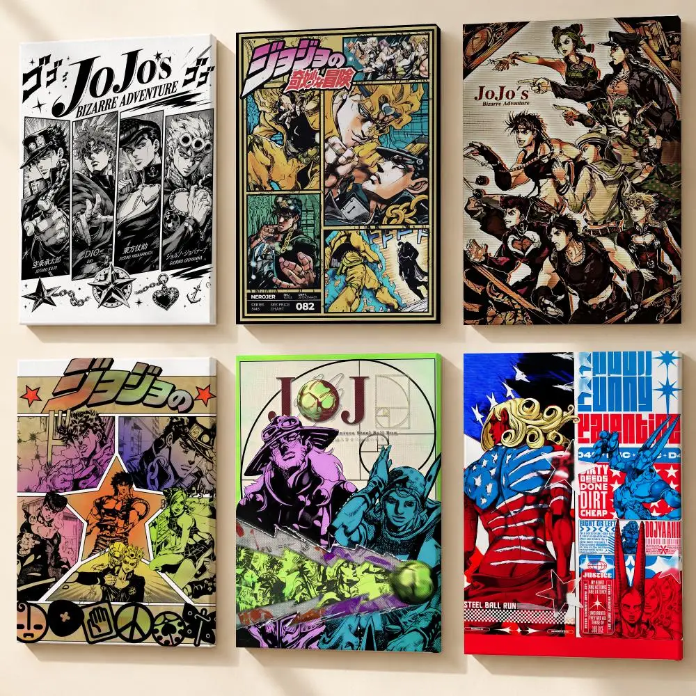 Anime J-JoJo's Bizarre Adventure Framed Wall Painting Wooden Canvas Stretcher Frame Inner Frame Kit for Wall Art Painting Poster