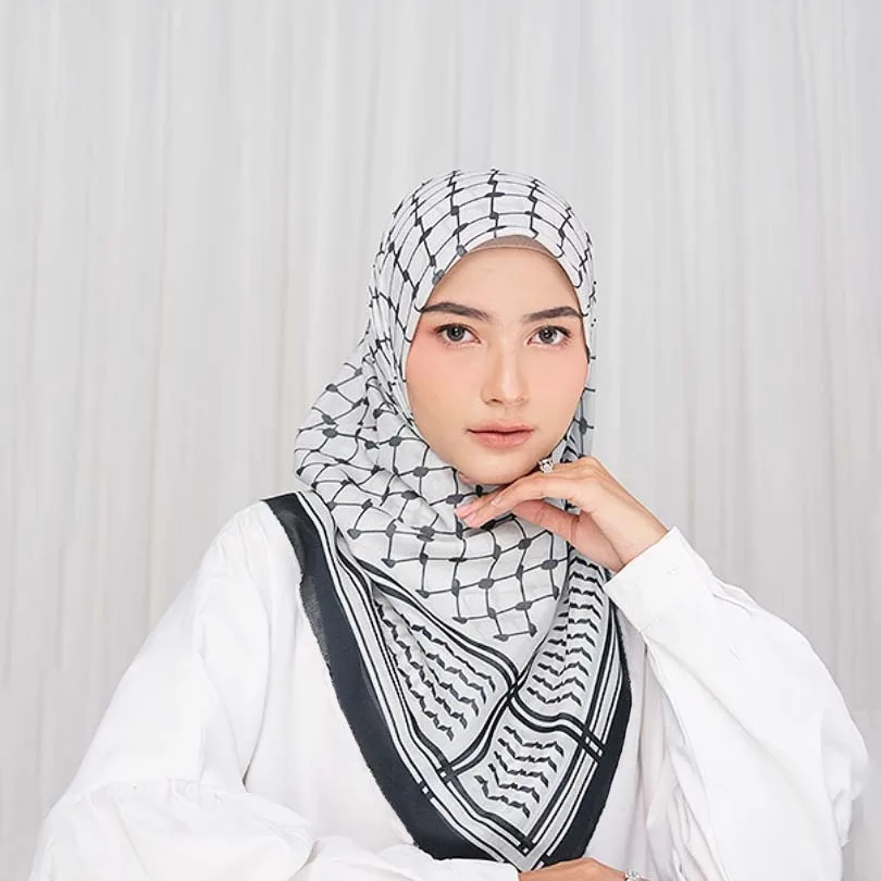 New 115cm Square Keffiyeh Hijab Scarf Chiffon Malaysian Turban Shemagh  turbans for women Long Scarf Head Wrap For Women