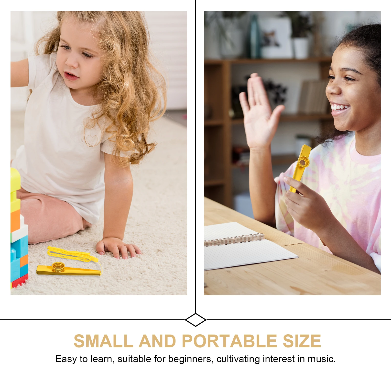 

Portable Metal Kazoo Set With Ten Film Diaphragms Perfect For Visual Auditory Coordination Skills Development