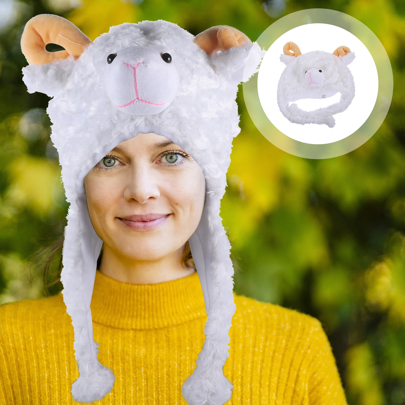 Adorabile cappello per animali taglia unica per la maggior parte dei copricapo invernale morbido e caldo di alta qualità con paraorecchie e pompon per costume per bambini e adulti