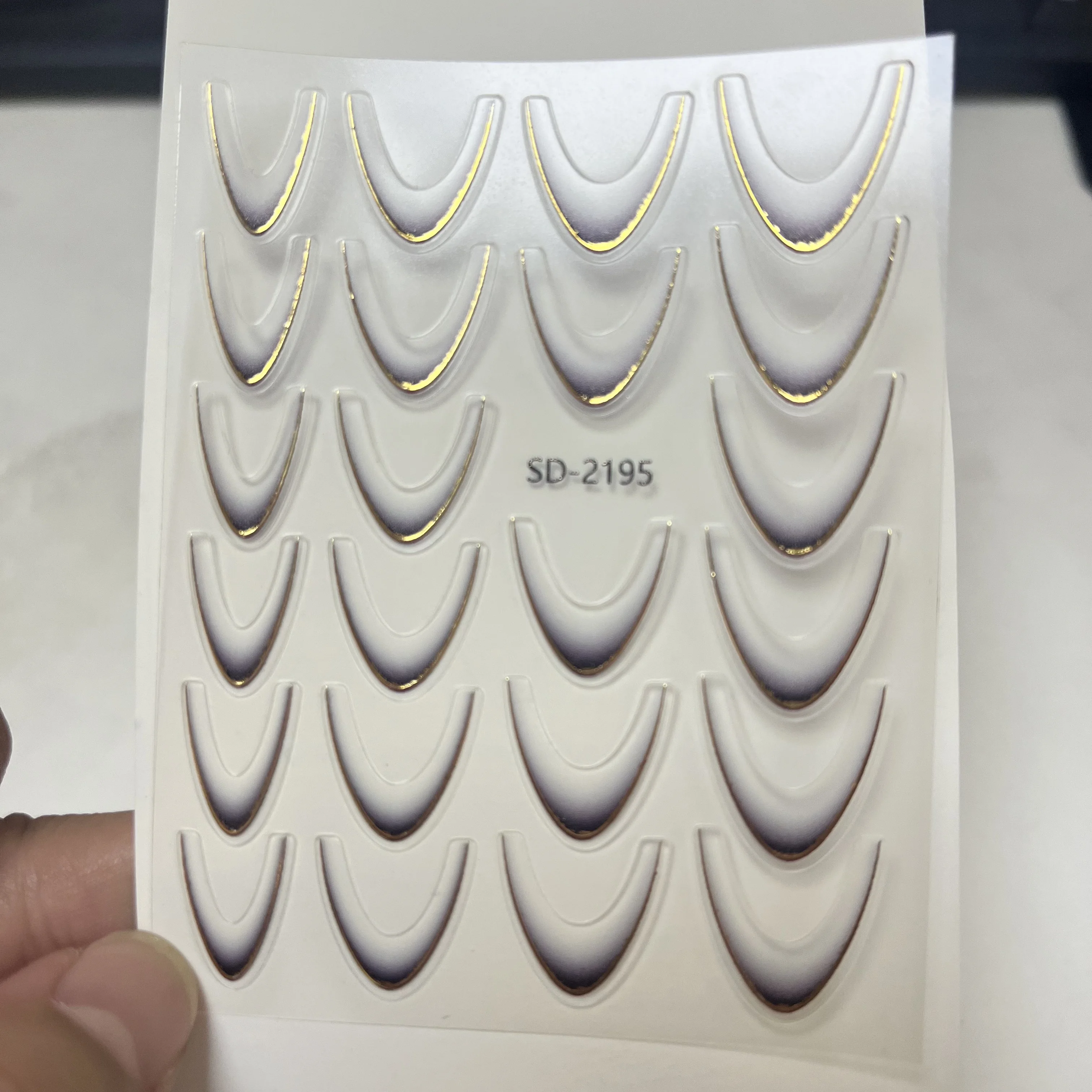 

300 шт. 5D блестящая черная французская наклейка для ногтей