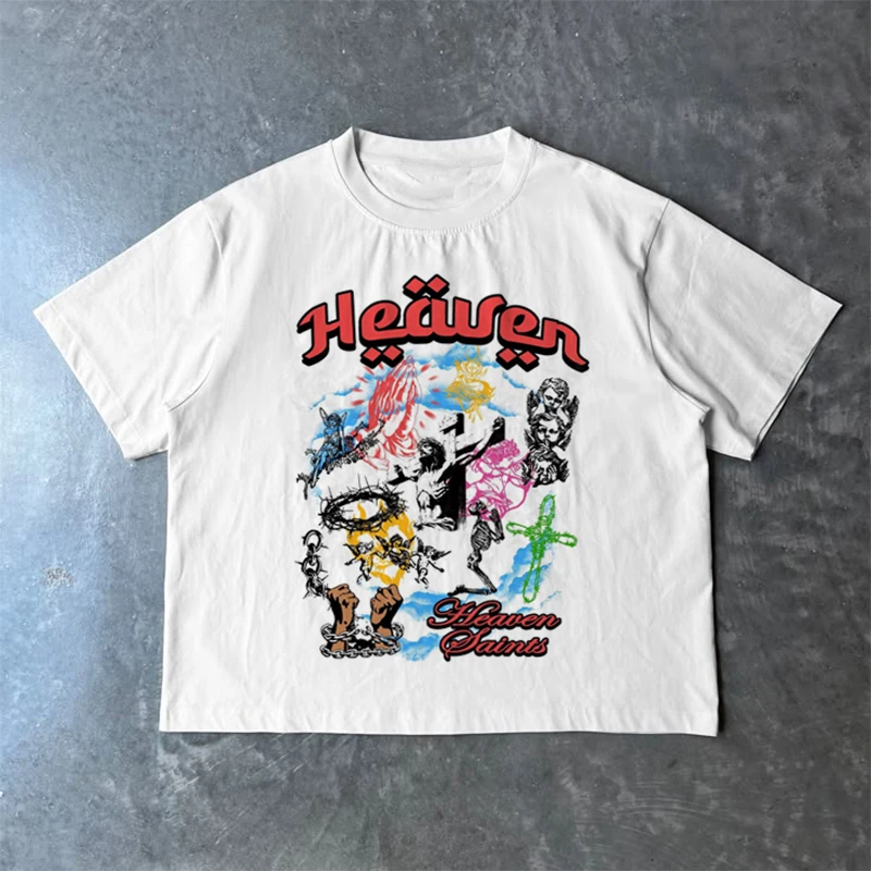 

Men T-Shirt Hip Hop Graphic Oversized 100% Cotton Aesthetic Harajuku High Quality Short Sleeve Tops Tees Y2k Streetwear Clothing