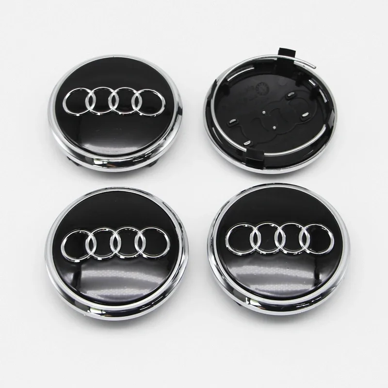 4PCS 60/61/68/69/77/135mm Car Wheel Hub Caps Emblem Badge Stickers Decoration For Audi S RS A4 B8 B6 B9 B7 A3 8P 8L A6 C7 C5