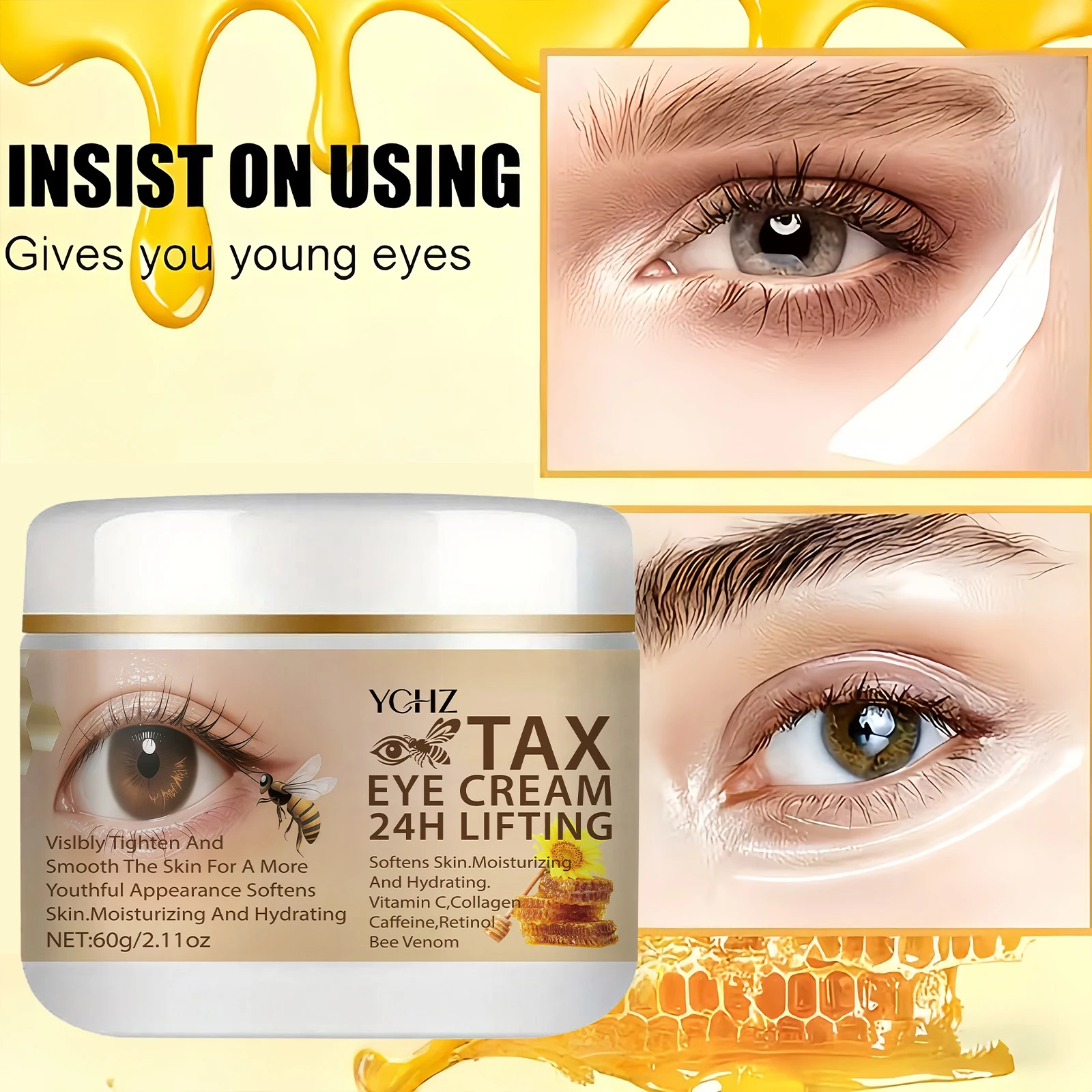 

Honey Miracle - 60 г крема для глаз с медом, легкая текстура, легко впитывается, улучшает эластичность и упругость кожи, восстанавливает состояние кожи вокруг глаз, делая кожу вокруг глаз более упругой и эластичной.