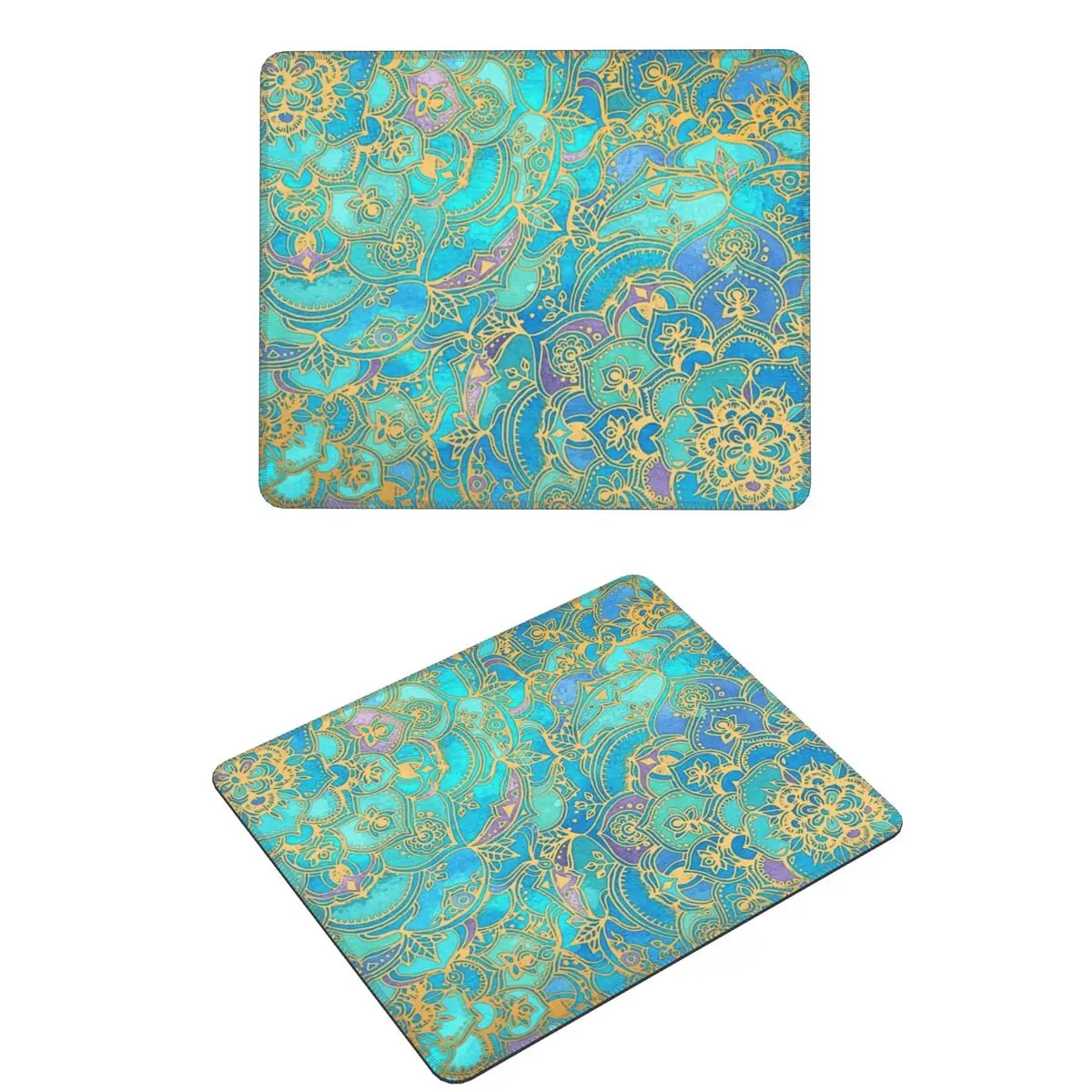 

Sapphire & Jade Stained Glass Mandalas Mouse Pad Computer Keyboard Mouse Mat Gaming PC Desk Mat Office Accessories Table Mats