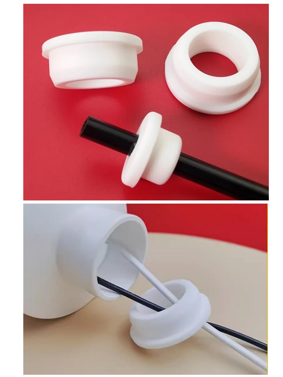 White Hole Plug Round Hollow Silicone Rubber Grommet Wire Protective sleeve O-ring sealing ring 5mm~33.3mm