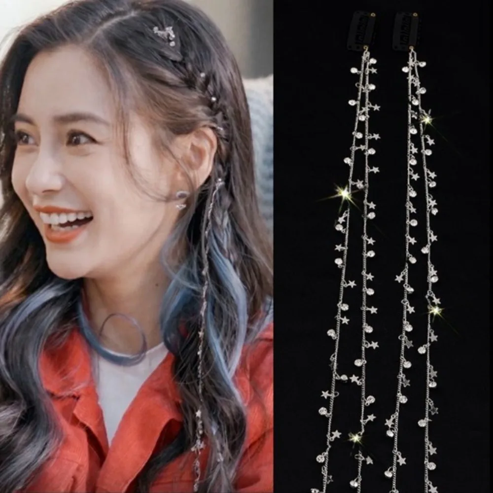 Horquillas trenzadas coreanas para mujer, accesorios para el cabello, horquillas con diamantes de imitación, decoración en forma de estrella