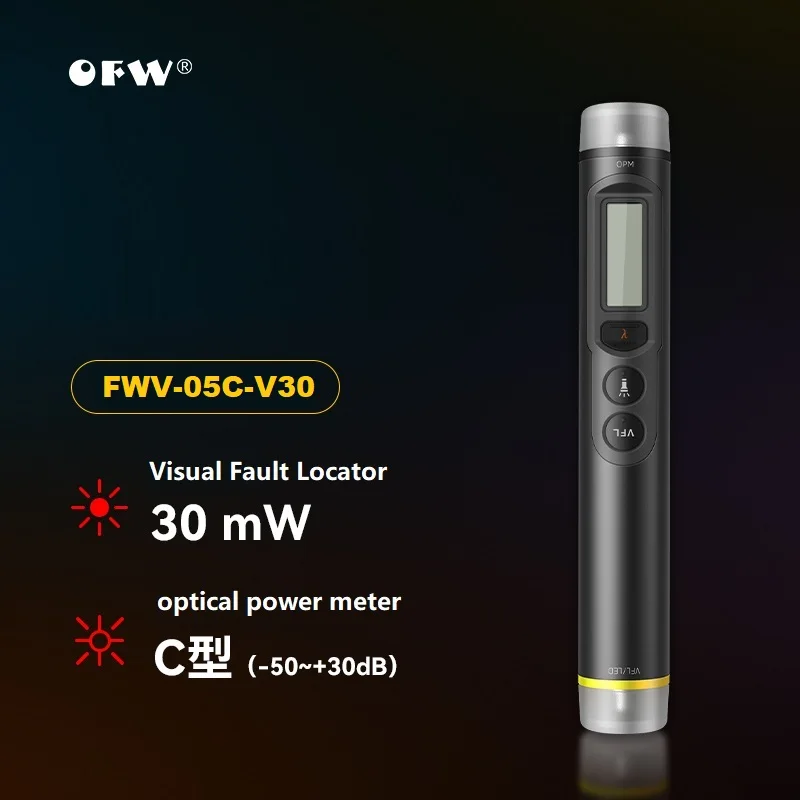 OFW 3-in-1 Glasvezeltester 20/30mW Visuele Foutzoeker -70~+10/-50~+30dBm Optische Vermogenmeter OPM VFL