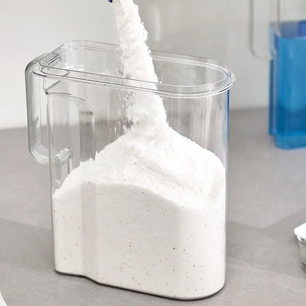 

Диспенсер для стирального порошка 3 л, прозрачный, герметичный контейнер для моющего средства с крышкой, для бытового использования