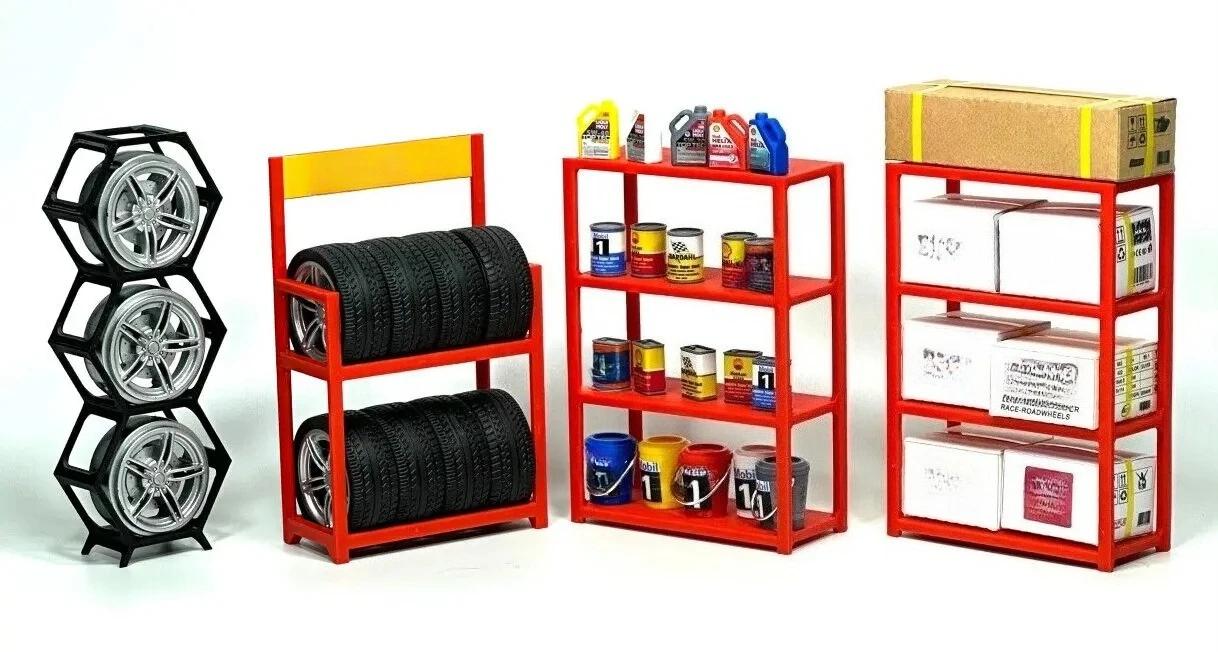 Diorama 1/18 Zestaw do naprawy garażu samochodowego Tuning Warsztat Akcesoria Model wyświetlacza sceny 9 SZTUK