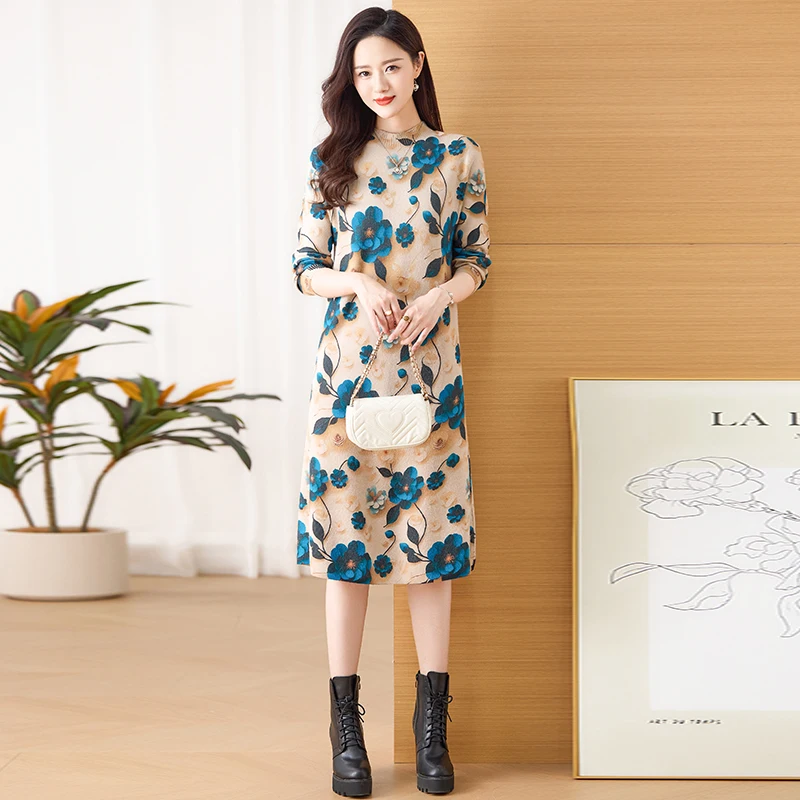 2025 Winter Mink Cashmere Thick Warm Pullovers Women Korean Vintage Casual Top Sweaters Autumn New Elegant Bodycon Coat Sweaters