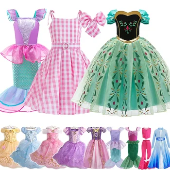Kinderen Prinses Kostuum Meisjes Elsa Anna Halloween Rapunzel Cosplay Jurk Kinderen Zomer Feestkleding Carnaval Elegante Jurk 2024