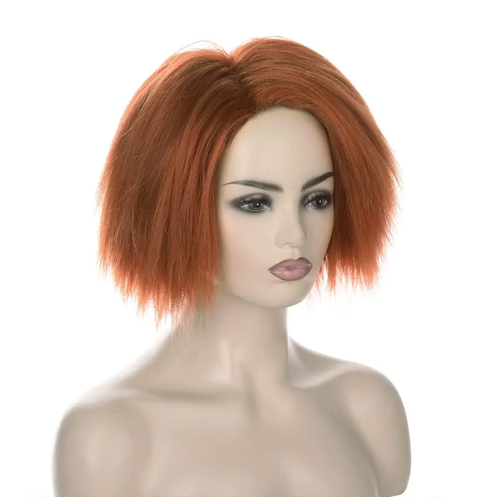 Parrucca Yaki corta arancione marrone Anime Cosplay per uomo di Evil Killer Parrucca Maledizione Capelli sintetici Cosplay Parrucca per feste